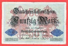 Německo - 50 mark 5.8.1914 - série N -7-m.číslovač