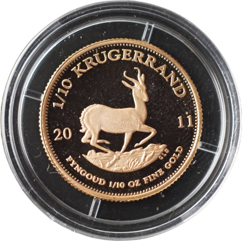 Zlatá mince Jížní Afrika - 1/10 Krugerrand 2011 Proof