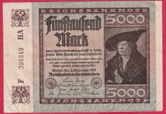 Německo - 5000 mark 2.12.1922 - série F - HA