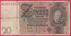 Německo - 20 Reichsmark 22.1.1929 - série M-L- 8 m.č.