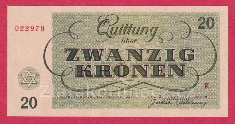 20 K - Terezínská poukázka - serie K