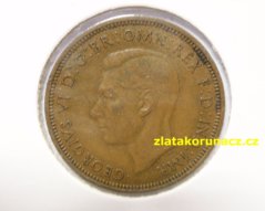 Anglie - 1/2 penny 1944