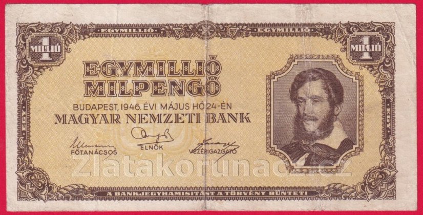 Maďarsko - 1 000 000 Milpengö 1946