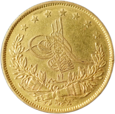Zlatá mince - Turecko (Osmanská říše) - 100 Kurush 1870