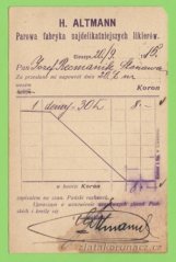 Rakousko - razítko Těšín 1, weiterleiten, H.Altmann, fabryka likierów III.