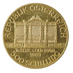 Zlatá mince Rakouska - 1/4 Oz Philharmoniker 1989