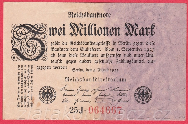 Německo - 2.000.000 mark 9.8.1923 - série 25 J