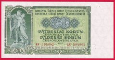 50 Kčs 1953 AK - ruský číslovač