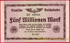 Berlín - 5 miliónů marek - 1923