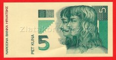 Chorvatsko - 5 kuna 1993 tisk na žlutý papír