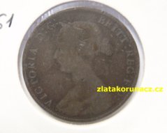 Anglie - 1/2 penny 1861