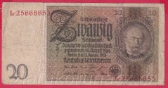 Německo - 20 Reichsmark 22.1.1929 - série L-Z- 8 m.č.
