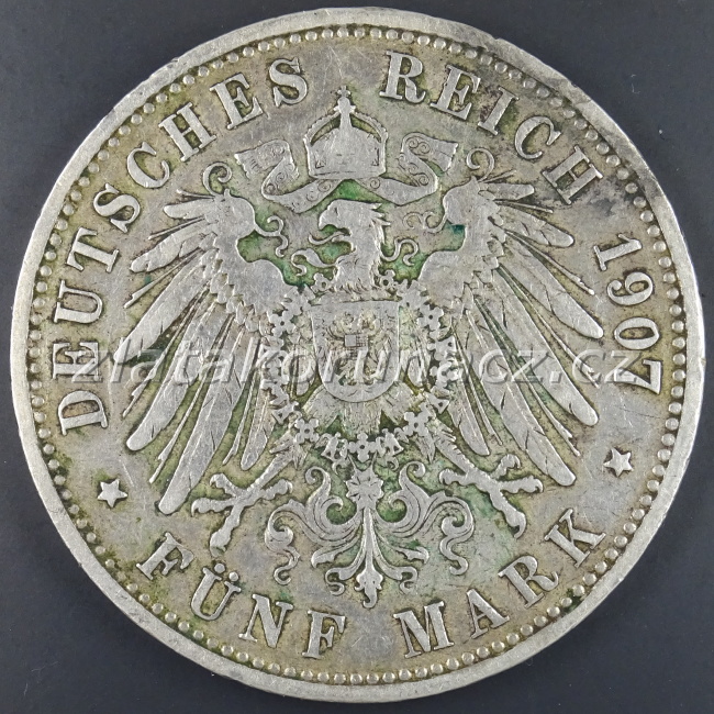 Německo - Prusko - 5 marka 1907 A