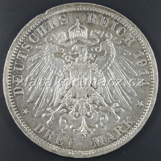 Německo - Prusko - 3 marka 1914 A