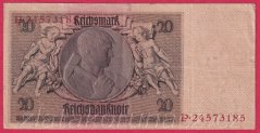 Německo - 20 Reichsmark 22.1.1929 - série P-Z - 8 m.č.