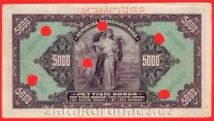 5000 Korun 1920 A perf. + skart.otvory