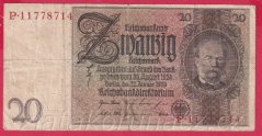 Německo - 20 Reichsmark 22.1.1929 - série P-K - 8 m.č.