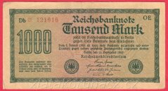 Německo - 1000 mark 15.9.1922 - série Db-OE