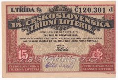 Los - 9,25 Kč 15. Československá třídní loterie - r.1926