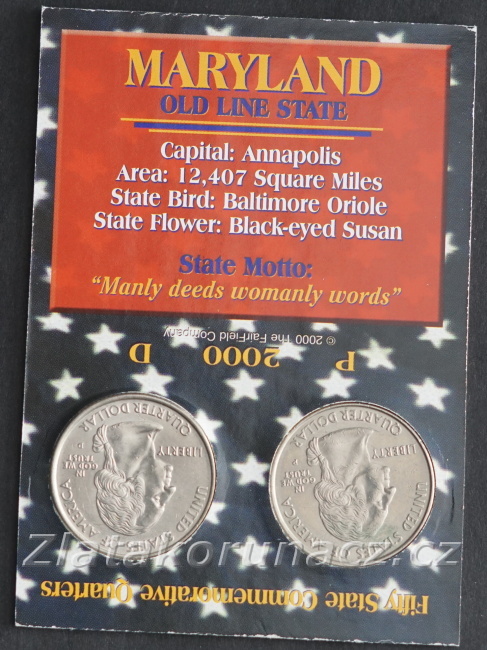Sada dvou mincí - USA - 1/4 dollar 2000 Maryland