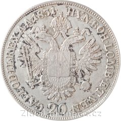 20 Krejcar 1831 A  - stuhy na šijí