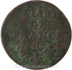 Francie - 1 liard 1655 R - Ludvík XIV.