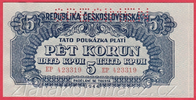 5 korun 1944 EP - Specimen