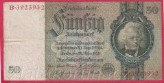 Německo - 50 Reichsmark 30.3.1933 - série B - E - 7 m.č.