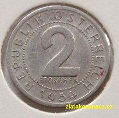 Rakousko - 2 groschen 1954