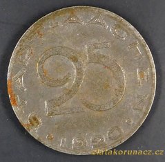 Německo - Aachen - 25 pfennig 1920 jiný typ číslic