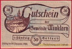 Winklarn - 50 haléřů - 1920