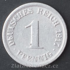 Německo - 1 Reich Pfennig 1917 F