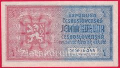 1 koruna b.l.1938/1940 A045 - ruční přetisk