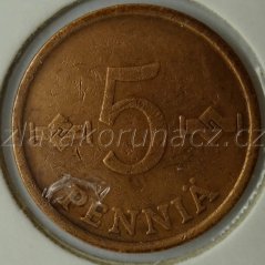 Finsko - 5 penniä 1964