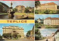 Teplice - kašna, ulice, křižovatka