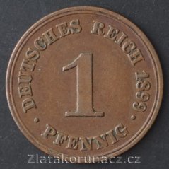 Německo - 1 Reich Pfennig 1899 F