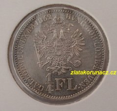 1/4 zlatník F.J.I-1862 E