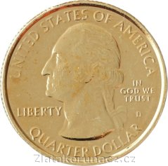 USA - Wyoming - 1/4 dollar 2010 D zlacený