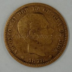 Španělsko - 5 centimos 1878 OM