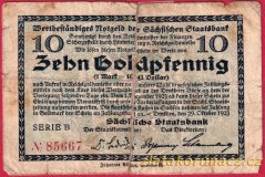 Drážďany - 10 goldpfennig - 1923