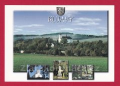 Kujavy - celkový pohled, kostel, památník