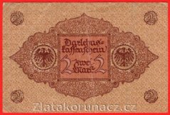 Německo - 2 mark 1.3.1920 - série 175 hnědá