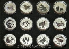 Sada stříbrných 1 oz mincí "Lunární série II."