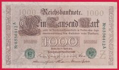 Německo - 1000 mark 21.4.1910 - série A-Z zelená