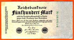 Německo - 500 mark 7.7.1922 - série M - zel.7 m.č.