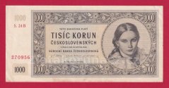 1000 Kčs 1945 24 B perf. uprostřed