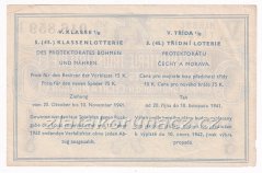 Los - 15 k - 45. Třídní loterie Protektorátu V. - B r.1941