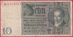 Německo - 10 Reichsmark 22.1.1929 - série K-K - 8 m.č.