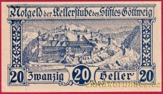 Stiftes Göttweig - 20 haléřů - 1920 - modrá