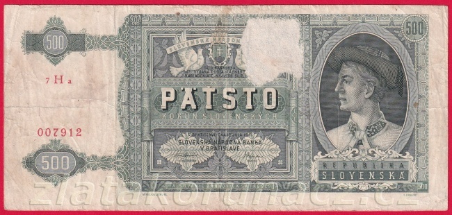 500,- Ks 1941 +kolek 7 H a